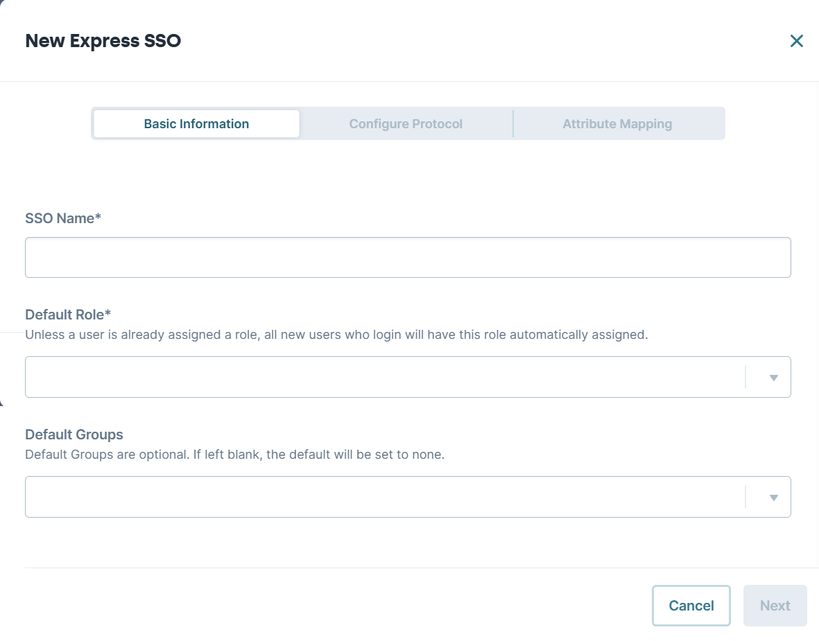 A image showing how to create a new SSO. 
